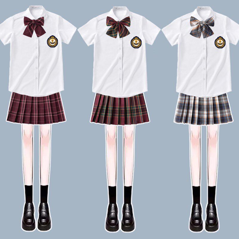 内衬安全裤裙幼儿园教师大u中小学生班服校服女夏装制服套装毕业