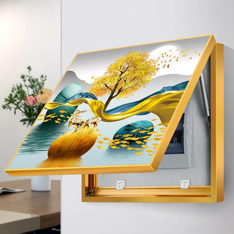 配电画箱电表箱装饰画免孔多媒体打开关弱盒电JC1244箱遮挡挂新款