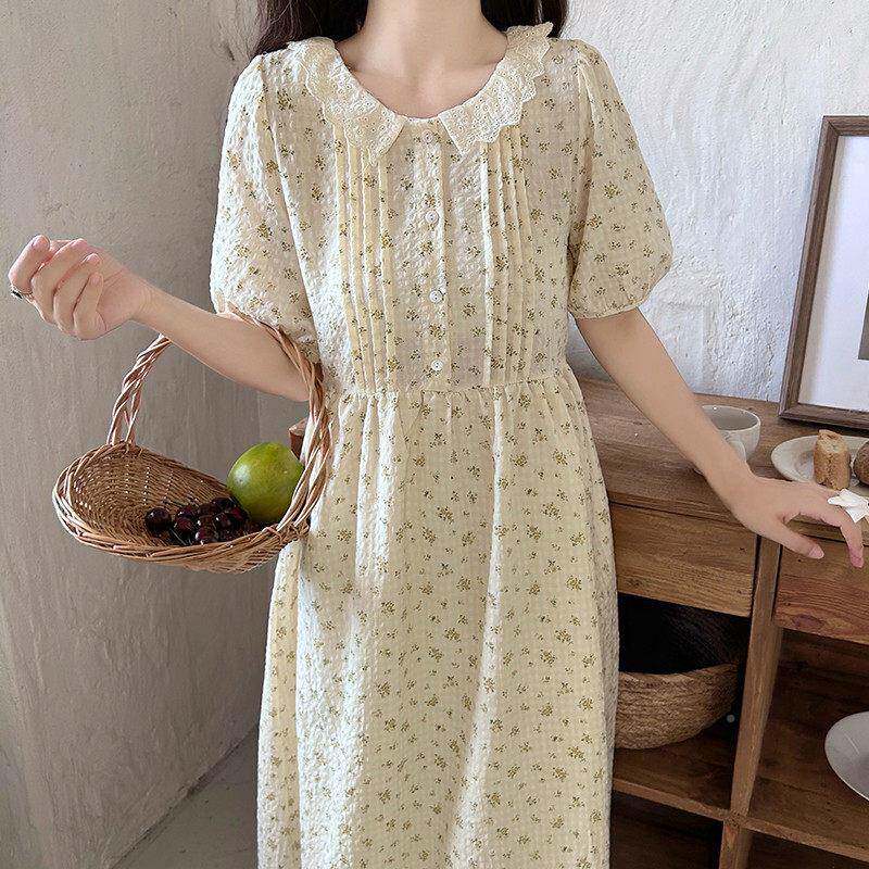 女式减碎花少女夏装初高中学生法泡泡袖MLYC1288甜美龄初恋仙裙