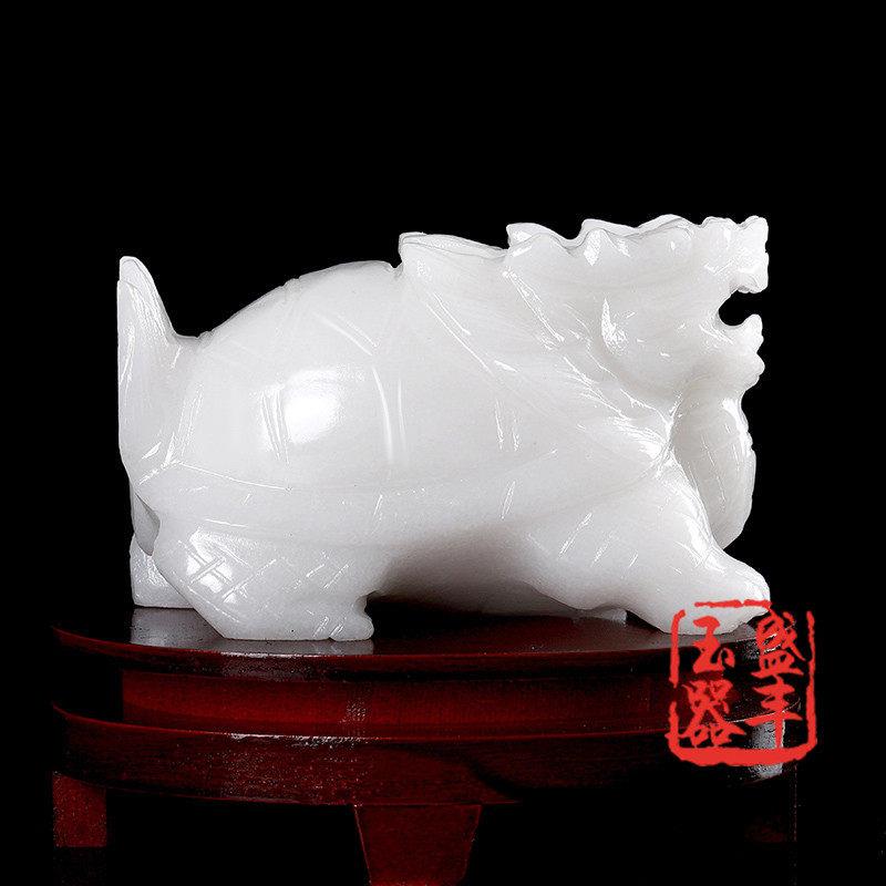 天然阿装富汗玉龙龟摆件招财镇宅旺权贵厅面客玄PPD关饰办公室桌