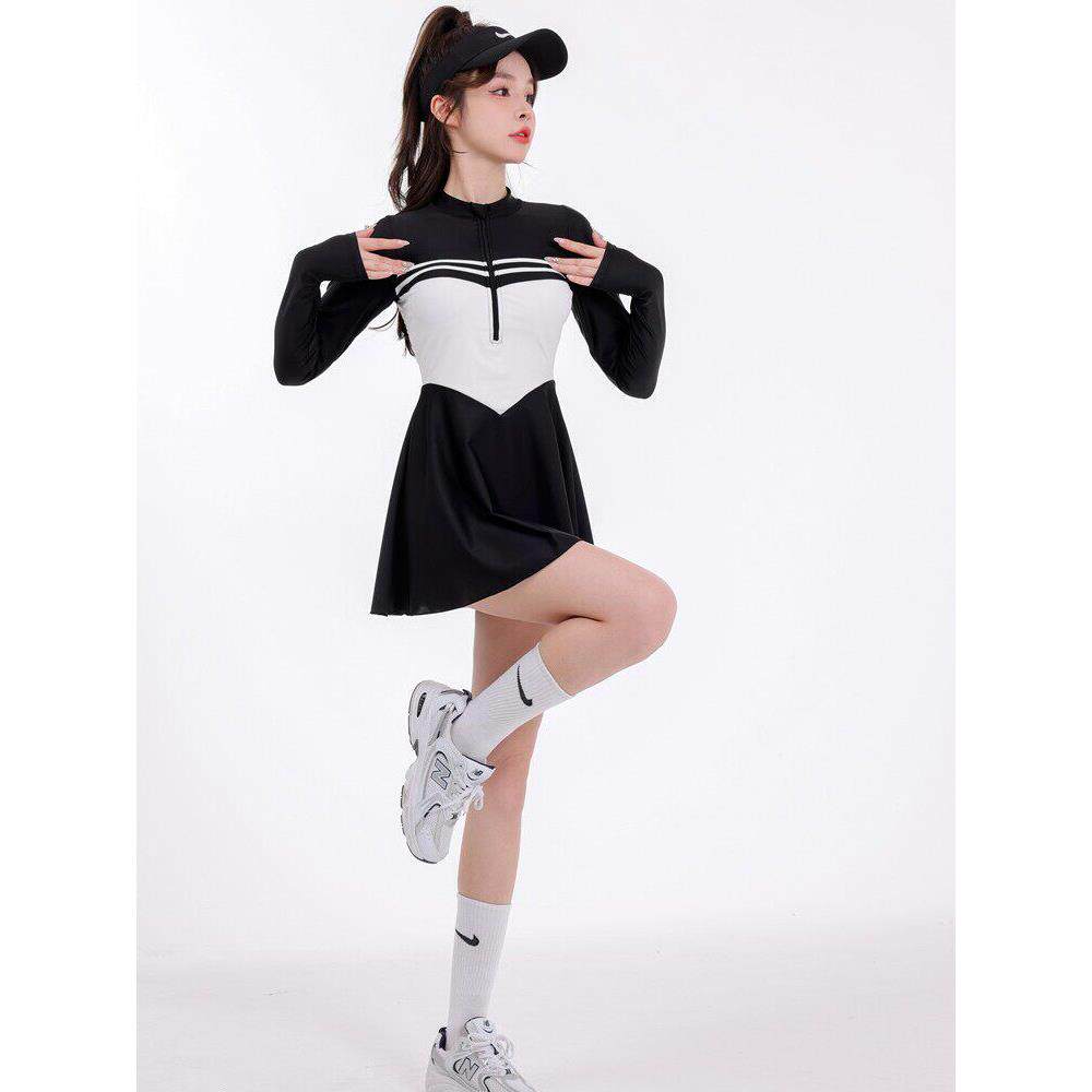 女式泳装新保守流行装覆盖肉苗条微胖女孩和泳VXI池温游泉泳泳装