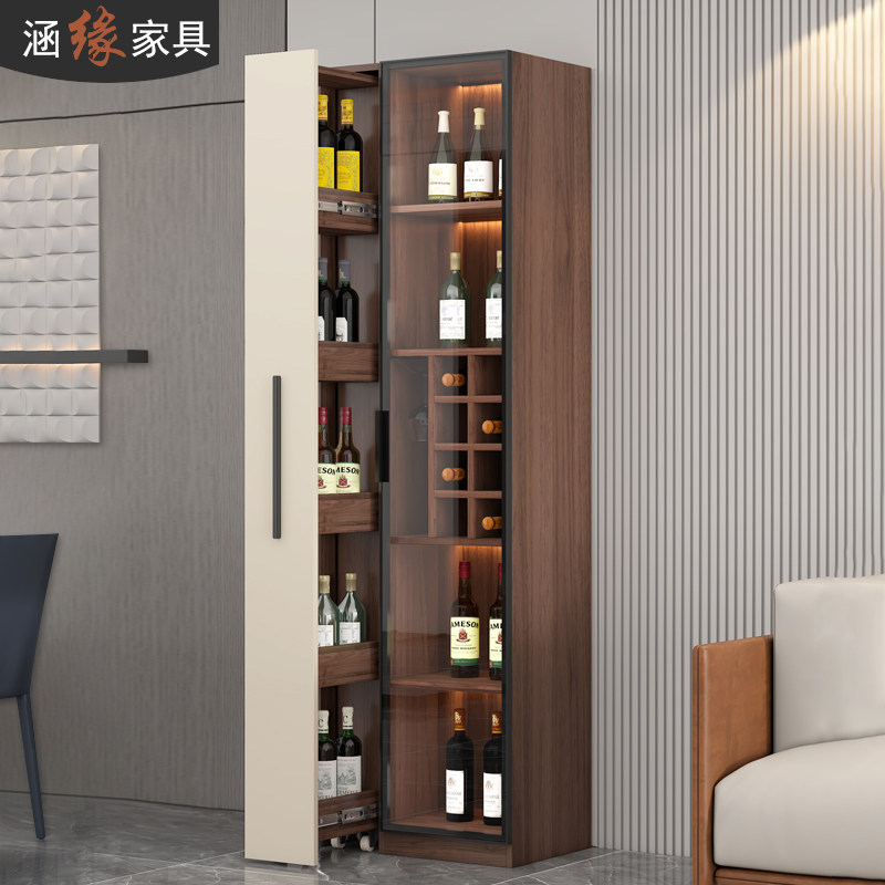 玻璃酒柜客厅靠墙展示柜现代简约家用餐边柜置物S架小型酒架储物