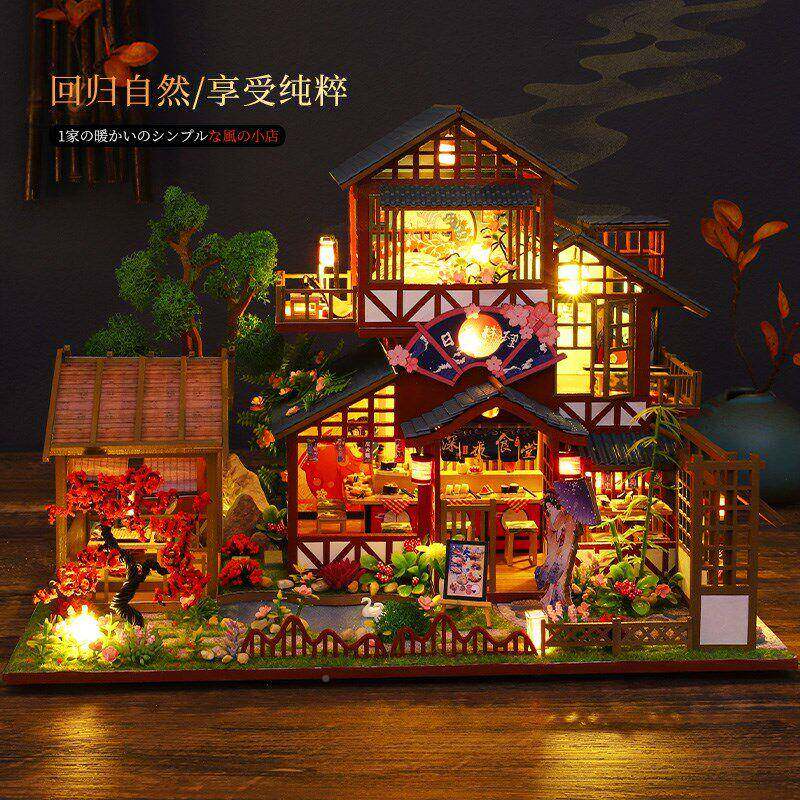 小屋和风阁别墅喜居手工制作楼拼rZRhToTL装立模型玩体和具新年礼