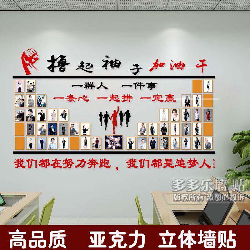 压化克力立体壁贴Y79公司企业文团队风采员工风采文化墙照片墙