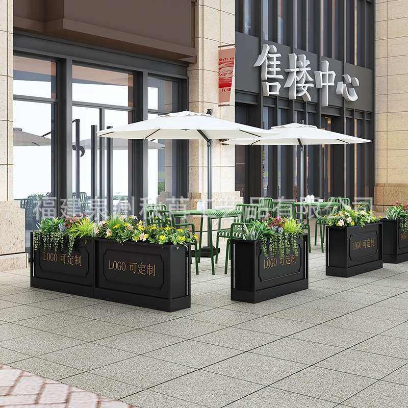 围栏栅栏户外铁艺庭院护栏店铺外摆花箱餐厅隔断花槽室外园艺篱笆