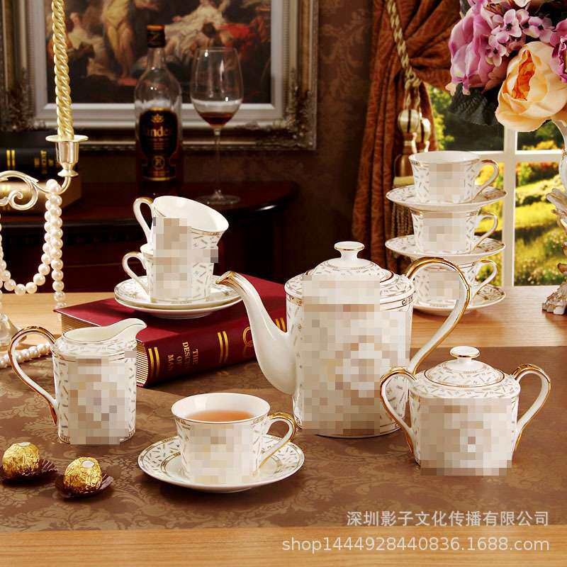 跨境欧式骨瓷咖啡具套装红茶杯陶瓷咖啡英式杯下午茶式套装杯碟