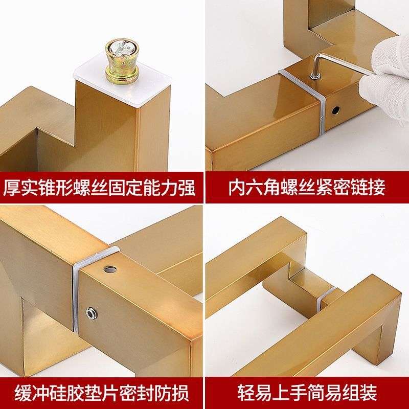 厂家 玻璃门不锈钢方管双弯拉手拉丝无指纹有框推拉门大门把手