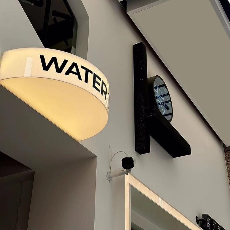 弧形半圆亚克力灯箱定做咖啡店门头通体发光N广告牌招牌门牌展示