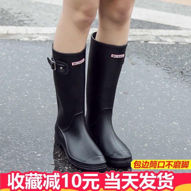 新品秋冬韩国雨鞋女士高筒防水y鞋女成人长筒雨靴马丁胶鞋水靴防