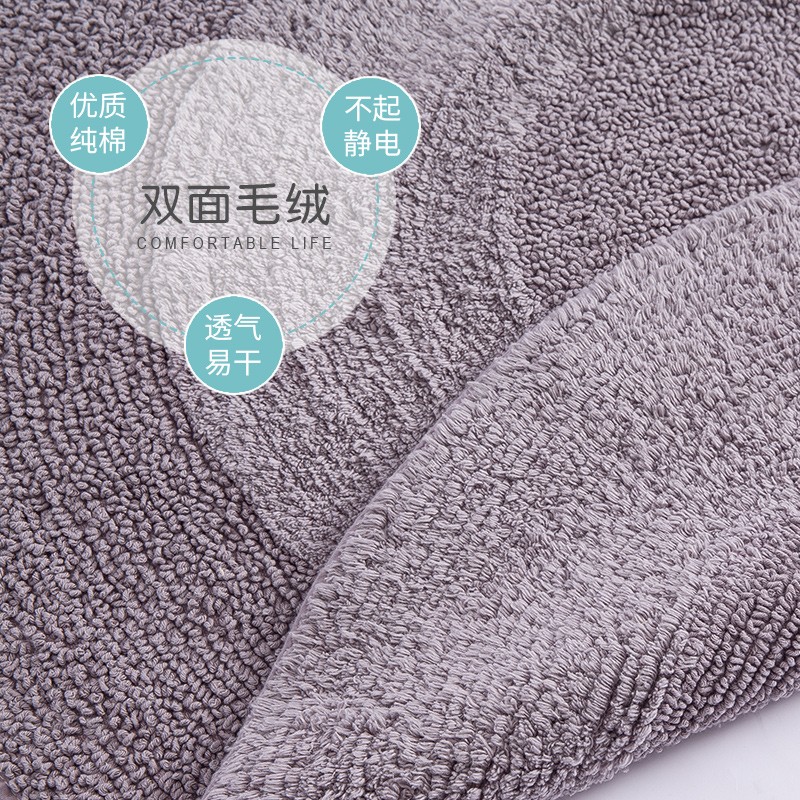 全棉双面毛绒圆形地毯家用简约纯色客厅茶几垫卧室床边圆地垫机洗