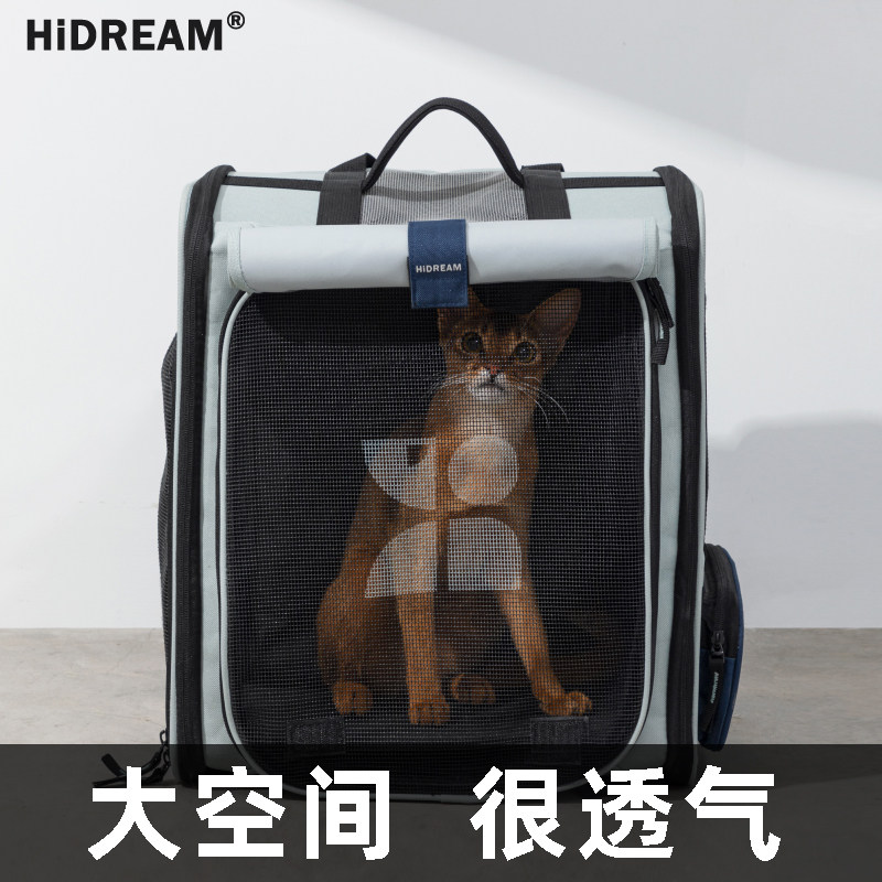 猫包外出便携大容量两只太空舱双肩包手提帆布透气装宠物狗狗背包