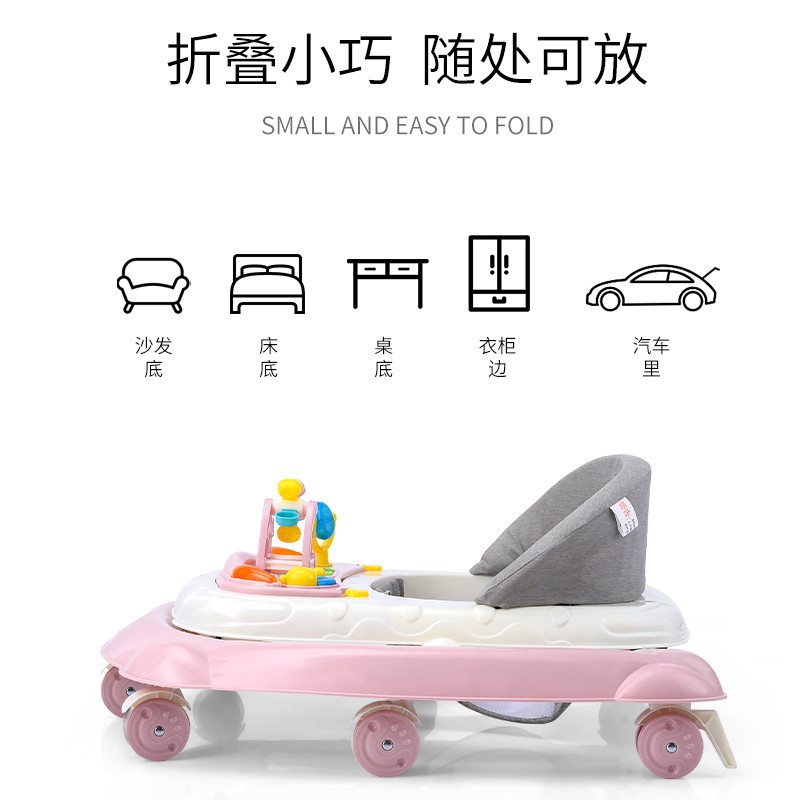 现货速发婴儿学步车多功能防o型腿侧翻孩手推可坐儿童男宝宝起步