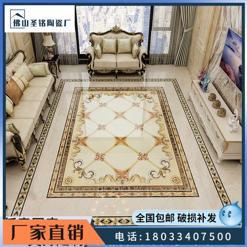 拼花瓷砖b欧式拼花客厅地板砖800800图入户过道走廊抛晶拼花地