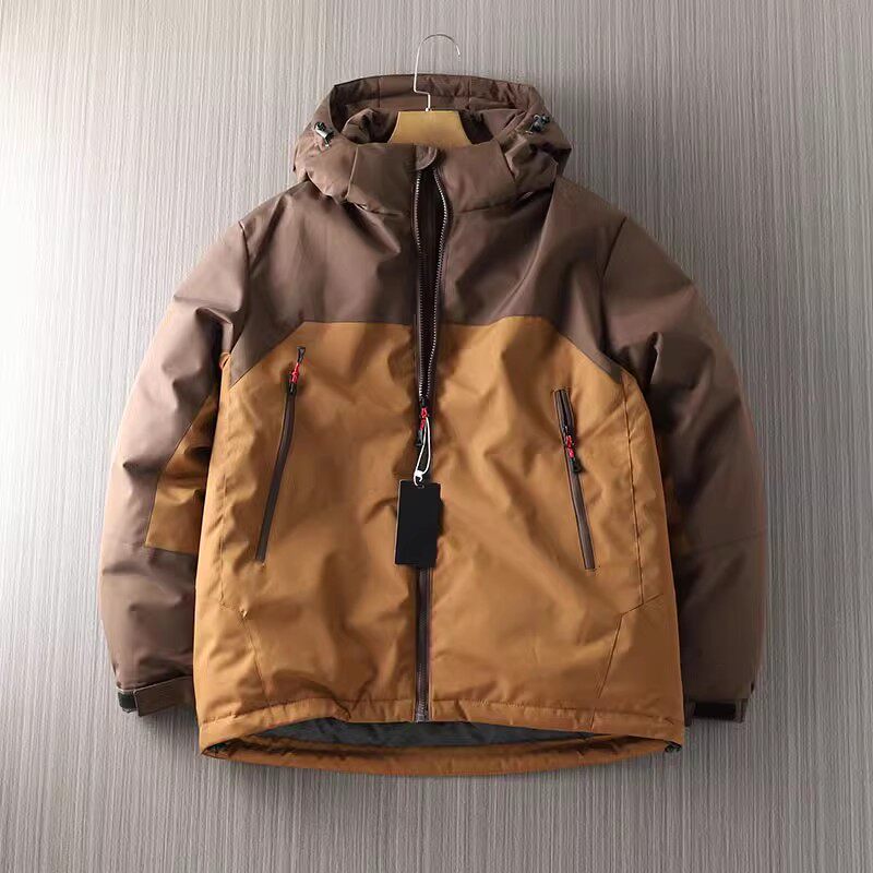 零下20度也不怕!加厚保暖棉衣高C端冬季男士时尚拼接可脱卸帽棉服