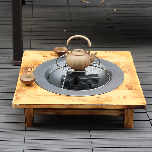 围炉煮茶炭盆烧烤架庭院烤火盆木炭冬季取暖烤火炉家用户外柴火炉