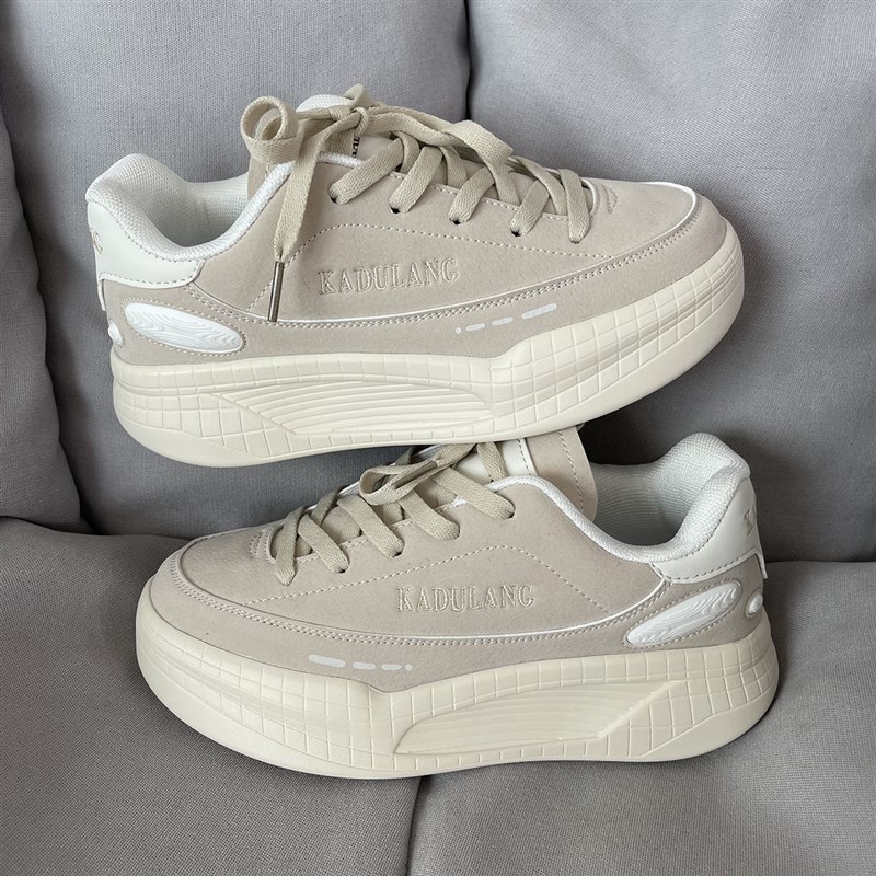 男鞋2024新款老爹鞋厚底情侣小圆鞋潮流学生百搭情侣运动休闲板鞋