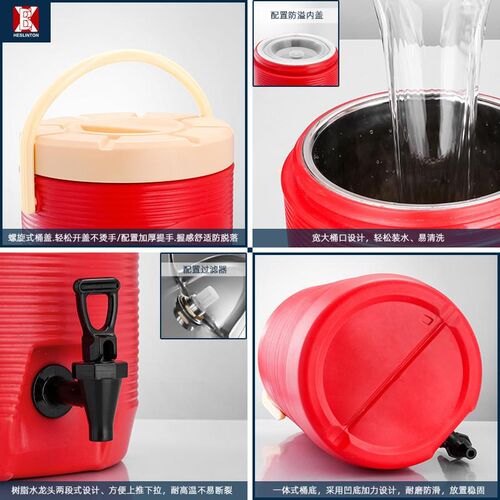 手提不锈钢保温桶奶茶桶双层商用豆浆桶餐厅茶水桶汤桶冰桶西餐厅