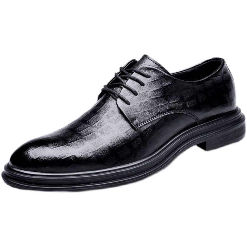 男士商务正装增高皮鞋男夏季透气英伦休闲伴郎青年黑色新郎婚鞋潮
