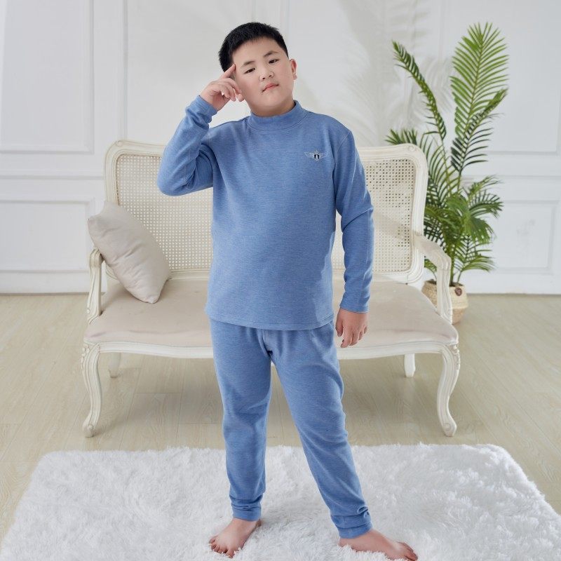 加肥大胖男童内衣套装加绒厚保暖儿童青少年大童胖童秋衣卫生裤宽