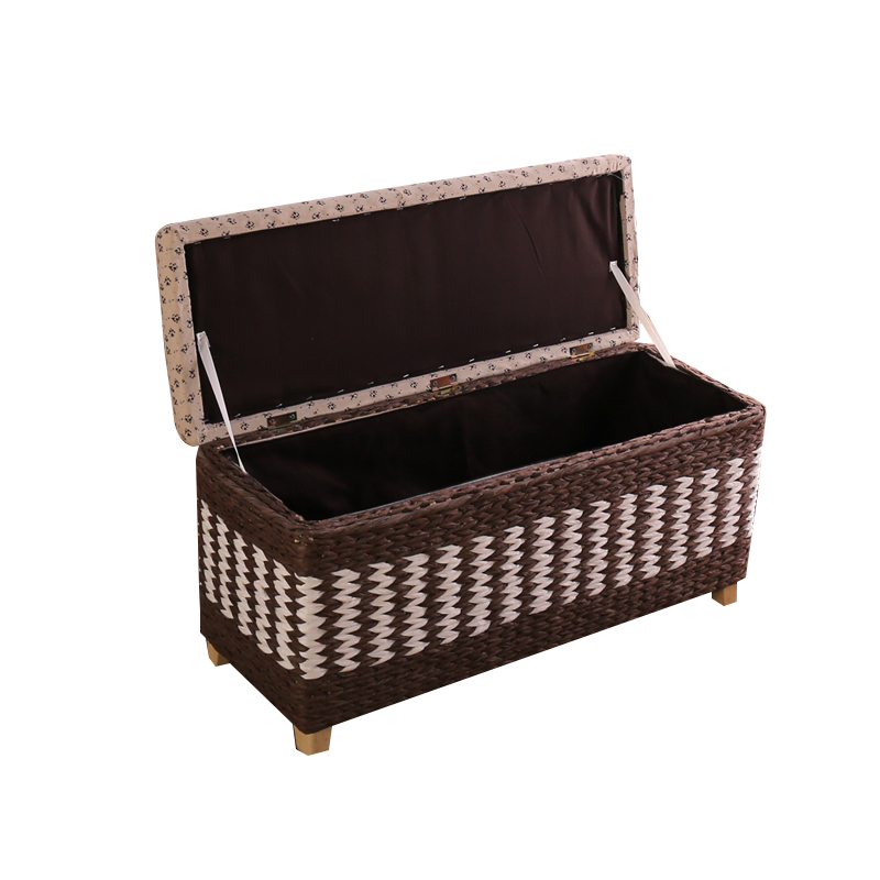 田园藤草编收纳凳储物凳换鞋凳搁脚沙发方凳可坐人杂物整理收纳箱