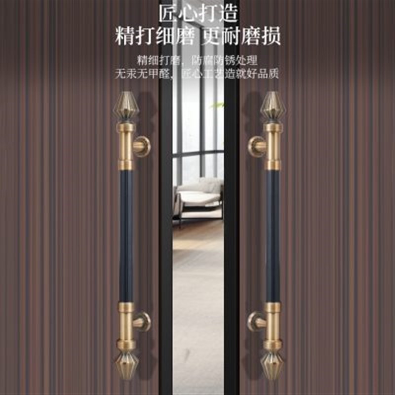 玻璃门拉手欧式古铜手把不锈钢大门把手推拉有无框门扶手黑色现货