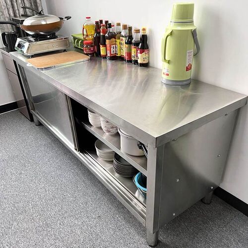 工作台操作台304加厚不锈钢橱柜厨F房厨柜专用柜子储物柜置物饭店