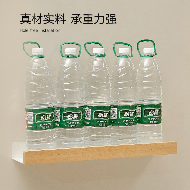 浴室置物架卫生间洗手洗漱台厕所洗手间毛巾收纳壁挂免打孔原木风