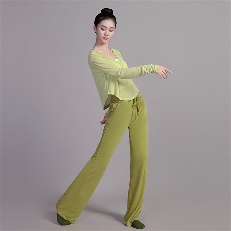 舞蹈练功裤女铜氨丝舞蹈裤直筒裤中国舞蹈服古典舞练功服现代舞裤