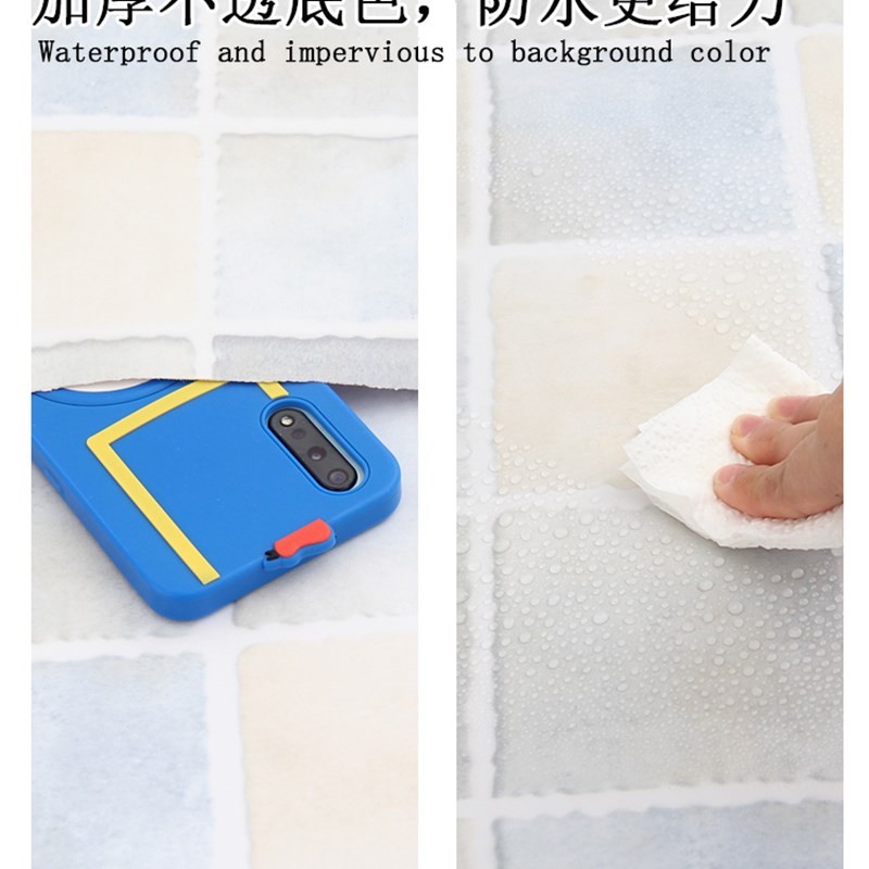 阳台卫生间浴室防水防潮自粘墙纸厨房防滑厕所简约装X饰仿瓷砖地