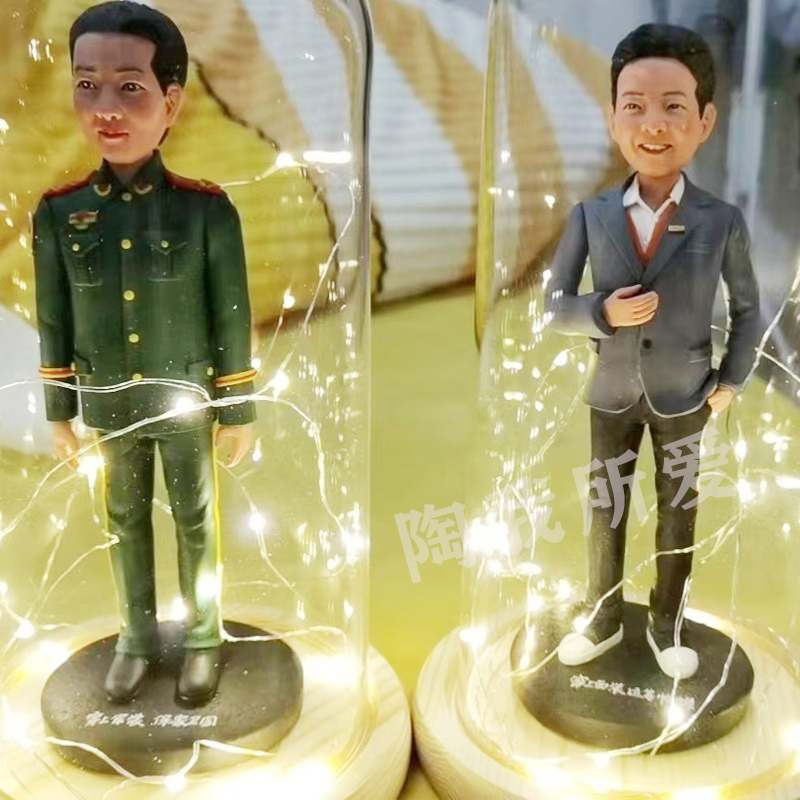 软陶人偶定制f捏泥人真人公仔蜡像玩偶泥塑像照片diy生日结婚礼物