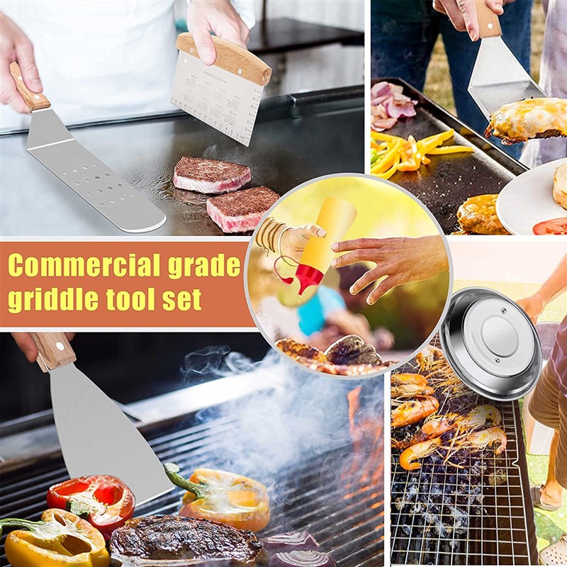 厨具铲子煎铲不锈钢铲子铁板烧铲料理铲牛排烧烤户外野营工具套装