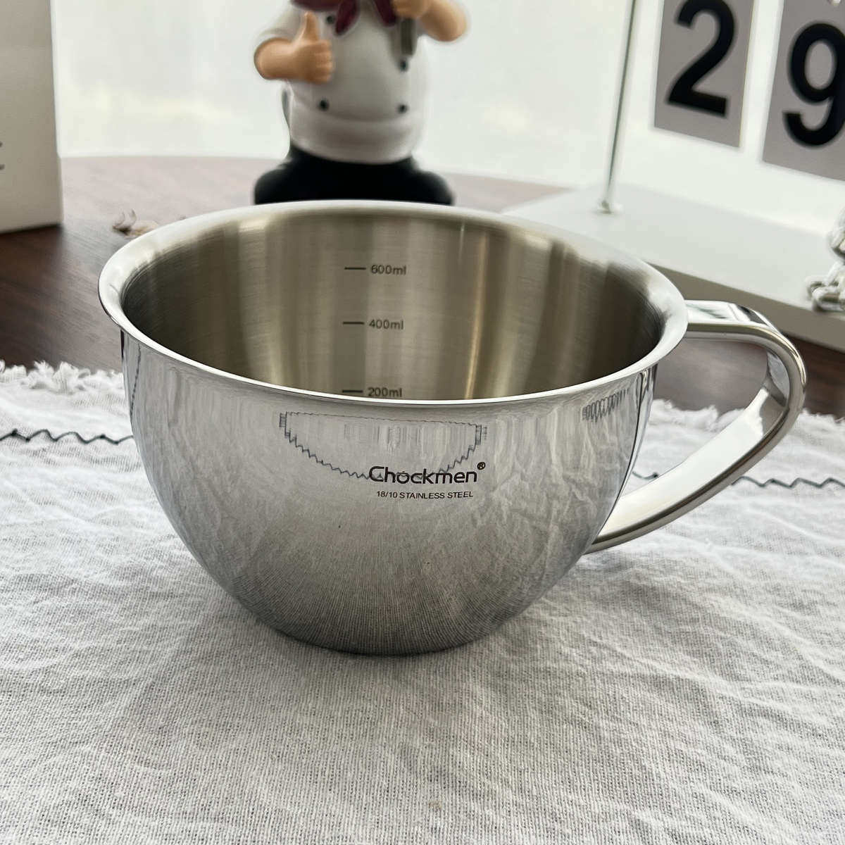 量杯牛奶蛋燕麦手柄不锈钢饭碗吃大肚泡带杯刻度碗杯杯面碗早餐打