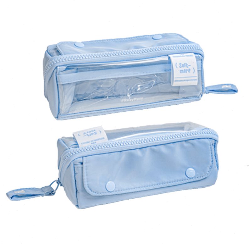 甄选RosyPosy柔设PRISM limpid棱镜笔袋分区韩版大容量可视学生笔