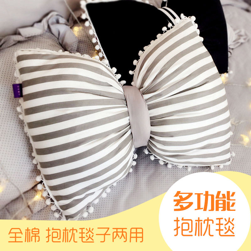 汽车抱枕被子两用蝴蝶结沙发靠枕A网红靠垫车载抱枕毯夏季女生睡