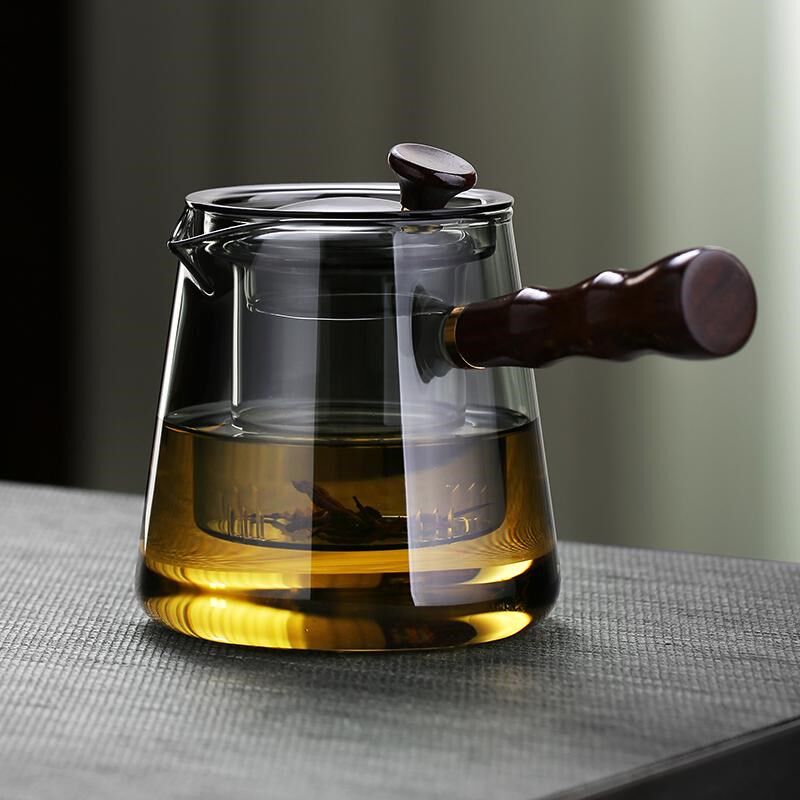 侧把壶煮茶器玻璃泡茶壶家用花茶壶单壶H烧水茶具新款大容量办公