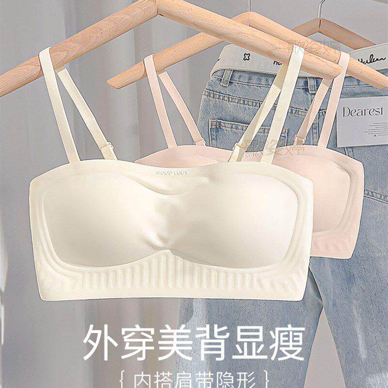 抹胸式内衣光女小防胸聚拢PZX显裹大胸走夏季轻薄款美背无痕文胸