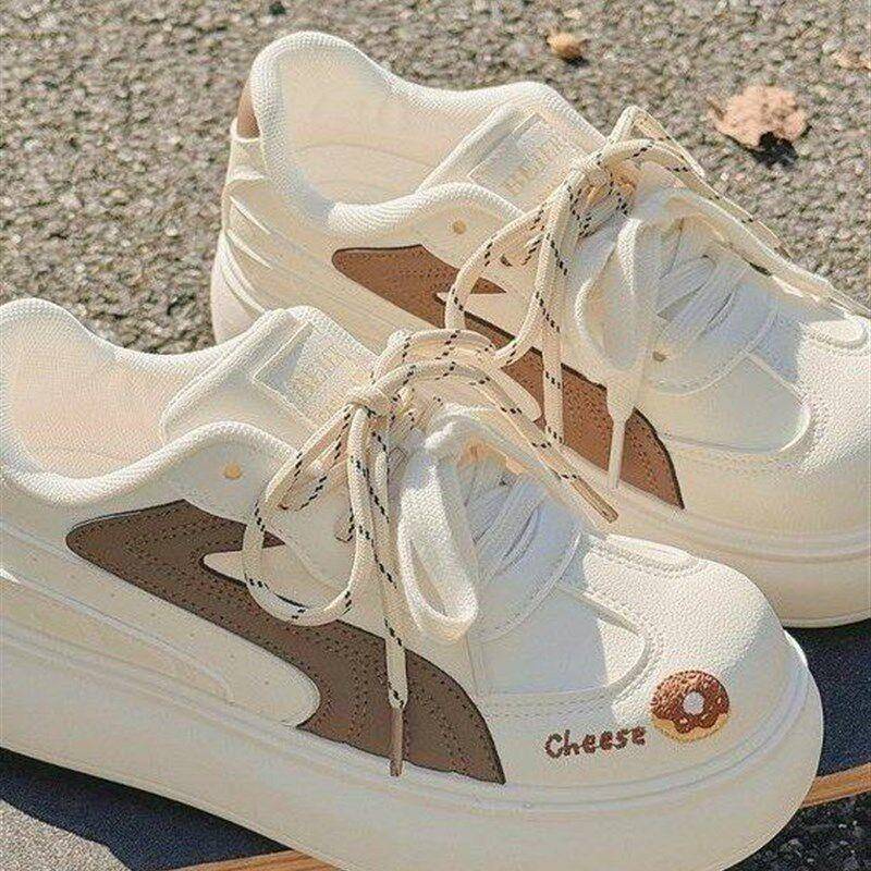 新品底厚白小鞋女秋季小鞋子潮配阔腿裤板鞋学WCsuH0yF生百搭众大