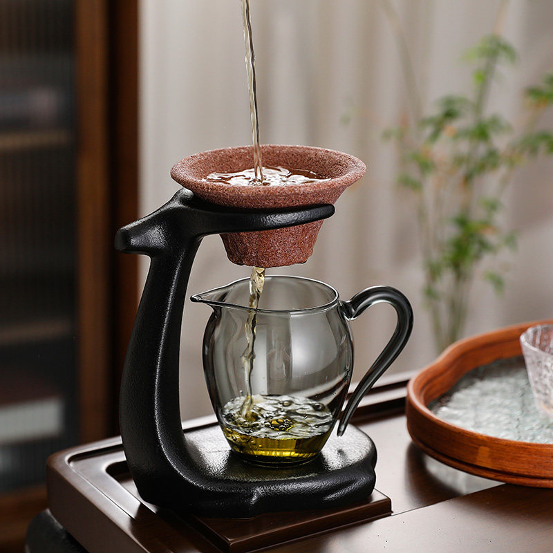 玻璃公道杯茶滤i网一体陶瓷无孔过滤茶漏三件套茶水分离分茶器茶