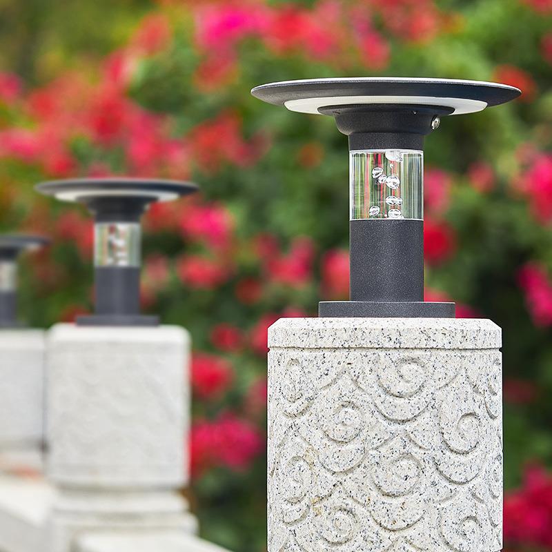 太阳能围墙灯户外防水柱头灯花园护栏小柱子灯室外门口墙头立柱灯