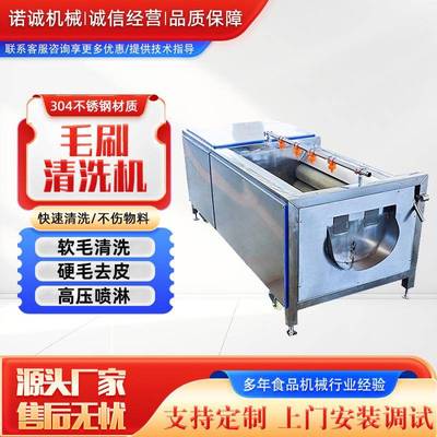 生姜毛辊清洗机海蛎子扇贝全自动去泥清洗机辣疙瘩毛刷清洗设备