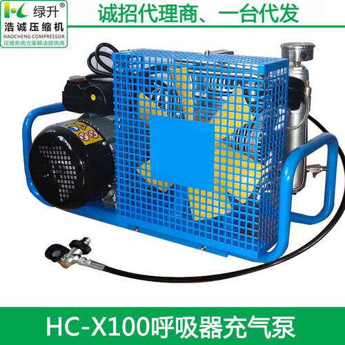 移动式HC-X100潜水呼吸器 活塞式充气泵 30MPA潜水高压空气压缩机