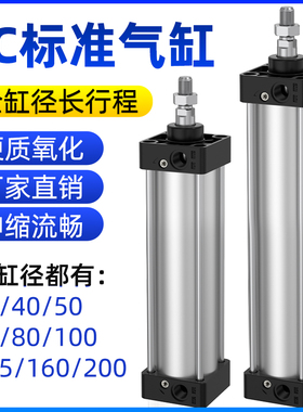 SC气缸大推力小型气动大全长行程63/80/125/160-1350X1800X2000S