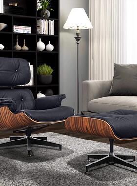 伊姆斯躺椅单人沙发椅客厅书房真皮设计师原版eames椅懒人休闲椅