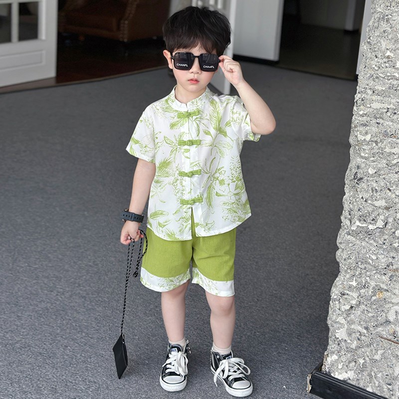 男童夏季汉服套装薄款儿童中国风汉服男孩宝宝中式唐装古风两件套