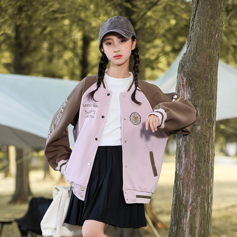 女童棒球服外套春秋款2025新款大童12儿童春装初中学生炸街潮15岁