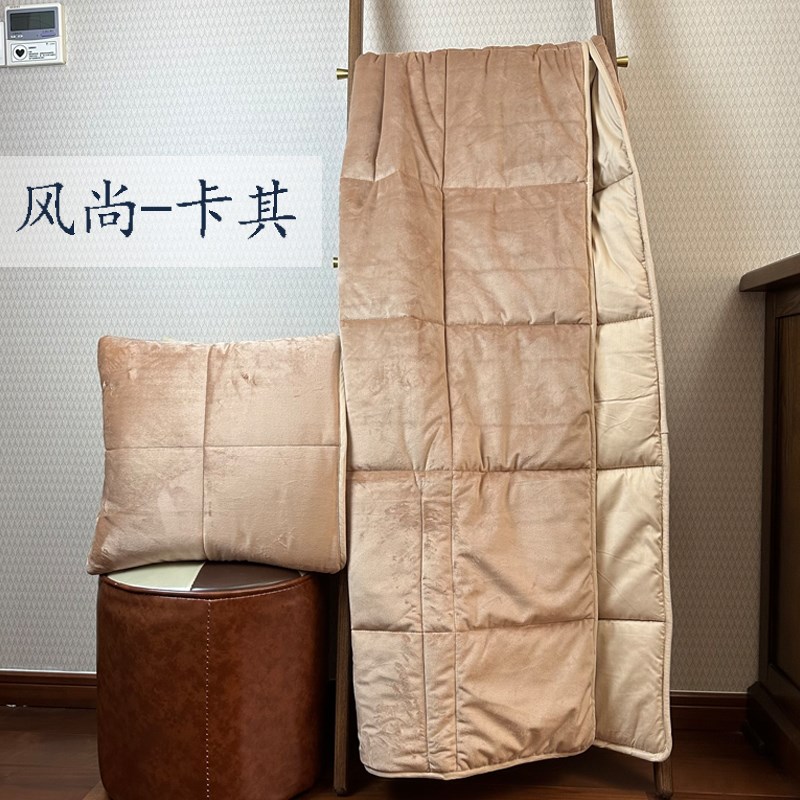 纯色两用a午休抱枕被办公汽车沙发折叠靠垫被子毛毯可折叠二合一