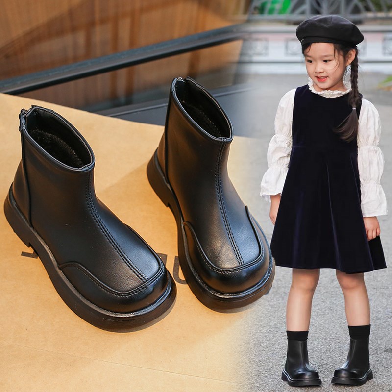 女童靴子2024新款秋季儿童马丁靴春秋皮鞋女宝宝防滑鞋子西北短靴