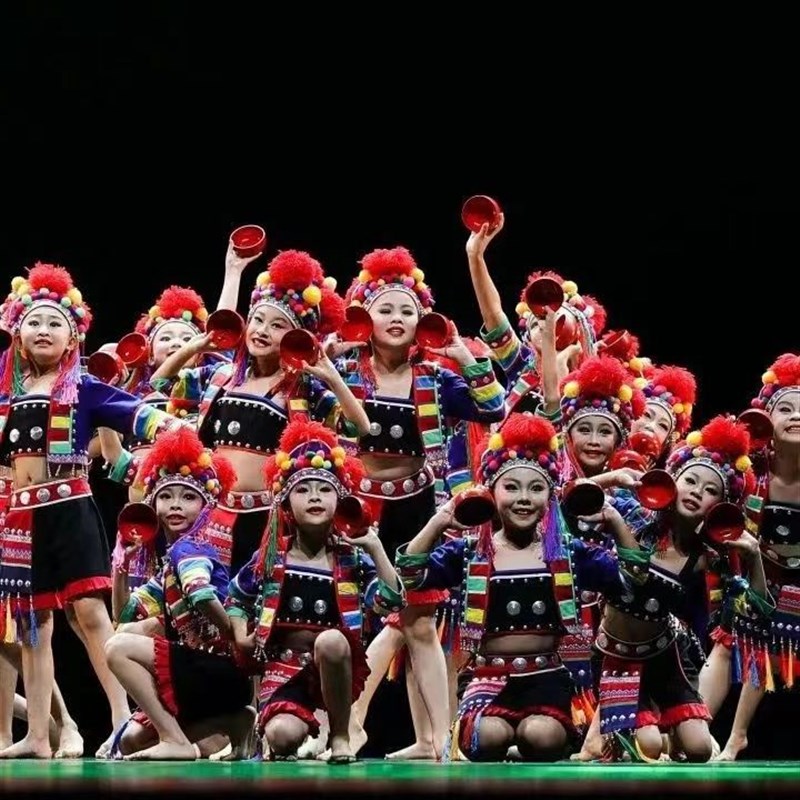 第十二届小荷风采我家住在梯田边儿童少数民族舞蹈服装女童演出服