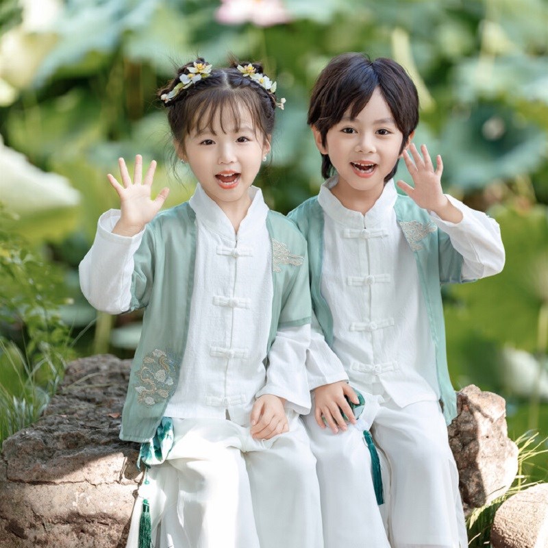 六一儿童节民族中国风汉服男童古风帅气幼儿园合唱服书童古装唐装
