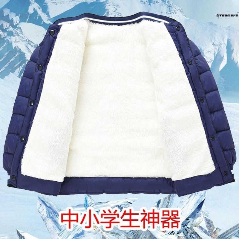 加绒小棉袄夹棉棒球服抗寒一体棉小童外套羽绒棉上衣男女校服厂家